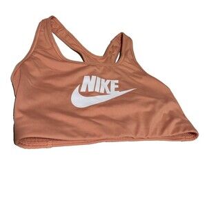 Nike Swoosh Sports Bra Peach Medium Support Non Padded Sz M NWOT